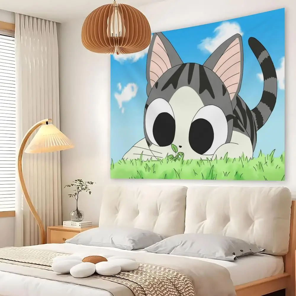 Cute C-Chis Sweet Home Tapestry Custom Living Bedroom Party Dormitory Interior Wall Bohemian Decoration Attached Clip