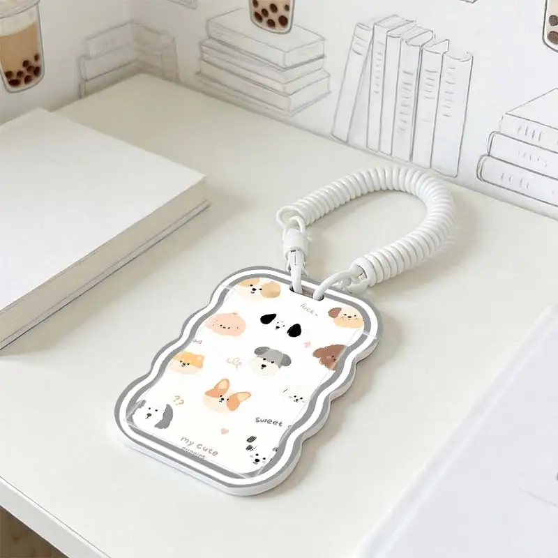 Cards Cover for Photo Protector Student Bus/Meal Card Protection Case Stretchable Spring Cord Kpop Photocard Holder