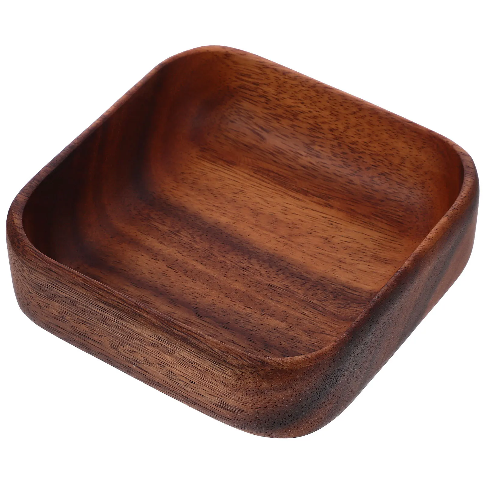 

Solid Wood Snack Plate Natural Fruit Bowl For Dessert Appetizer Serving Wooden Tray Rustic Bread Candy Dish