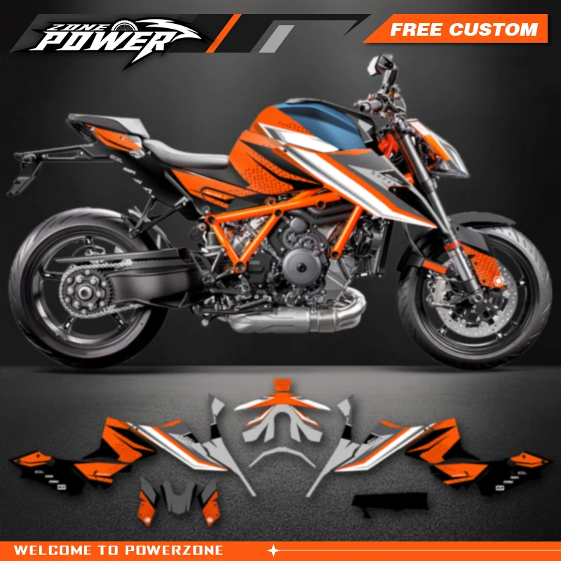 Powerzone Graphics Motorcycle Decal Sticker Deco Kits Customized Number For KTM 2020 2021 2022 Super Duke 1290 S R  04