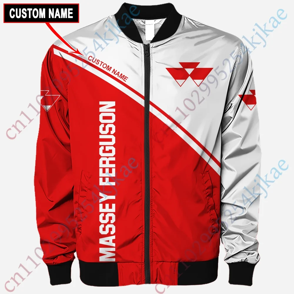Massey Ferguson chaquetas para hombres ropa uniforme de béisbol de invierno chaqueta Bomber gruesa cortavientos de Hip Hop ropa de calle ligera