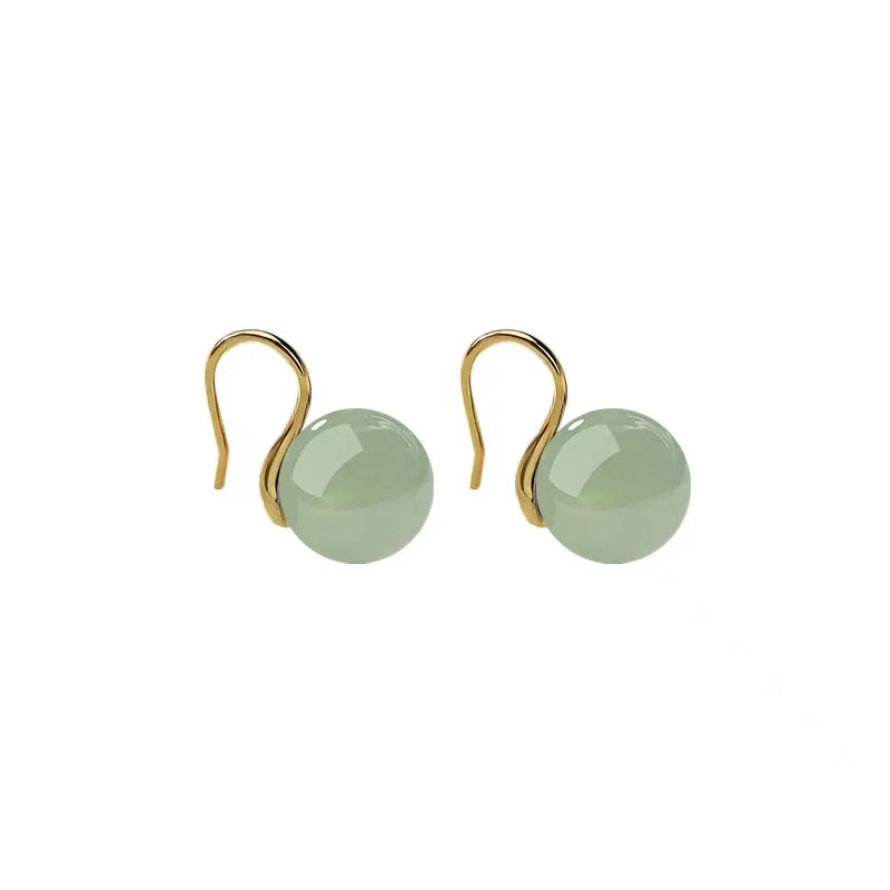 Senlissi- Retro Palace Ohrstecker aus 925er Sterlingsilber für Damen, 12 mm, natürliche Hotan-Jade-Ohrringe, 18-Karat-Ohrringe, feiner Perlenschmuck, Geschenke – Detail 16