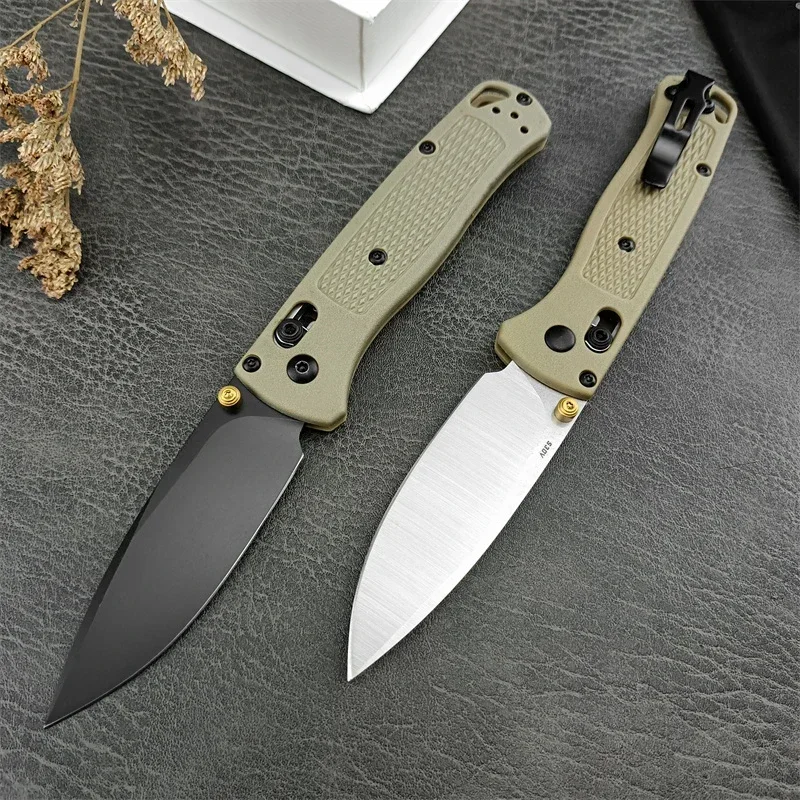 

BM 535 Folding EDC Pocket Knife 440C Blade Khaki Nylon Fiber Handle High Quality Camping Outdoor Survival Utility Knives Tools