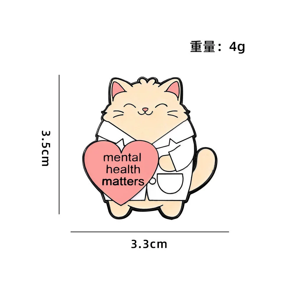 Cute Laboratory Nurse Cat Enamel Pins Badge Cartoon Lab Chemical Scientist Kitten Brooches Jacket Lapel Badge Jewelry Accessory view 5