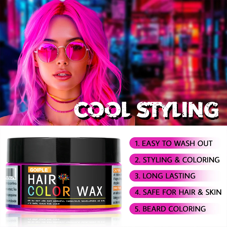 GOIPLE Fashion One-Time Hair Color Wax Styling Temporary Dye Cream Gel Diy Mud Pomade For Beards Eyebrow Easy To Wash