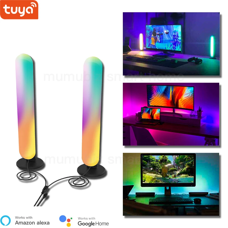

‌ Умная светодиодная панель Tuya RGB, совместимая с Alexa, Wi-Fi/ИК-управление, 16 миллионов цветов, световые шоу для игр/телевизоров, синхронизации с музыкой