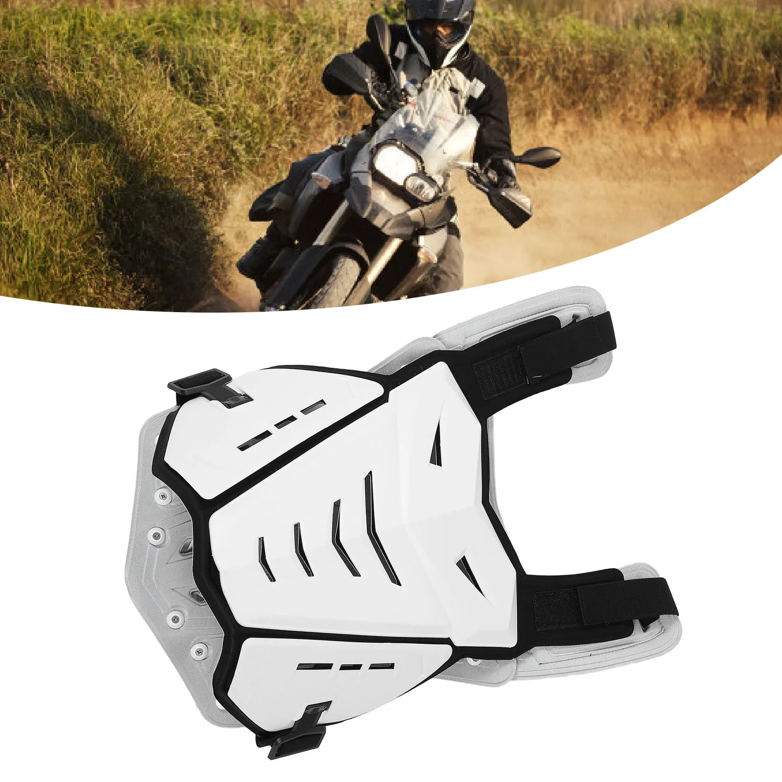 

Riding Back Chest Protector Enhanced Comfort Motorcycle Armor Vest Double Shock Absorbing Foam Lining for Cycling