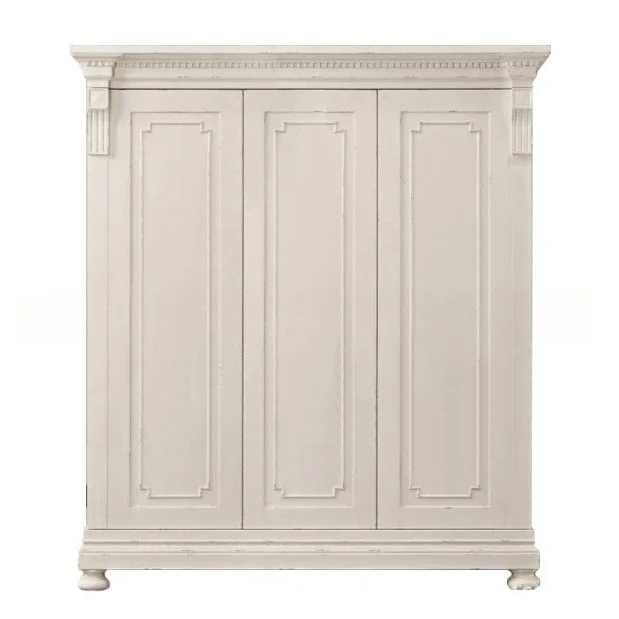 Bedroom solid wood door, wardrobe, classical oak carving, retro wardrobe