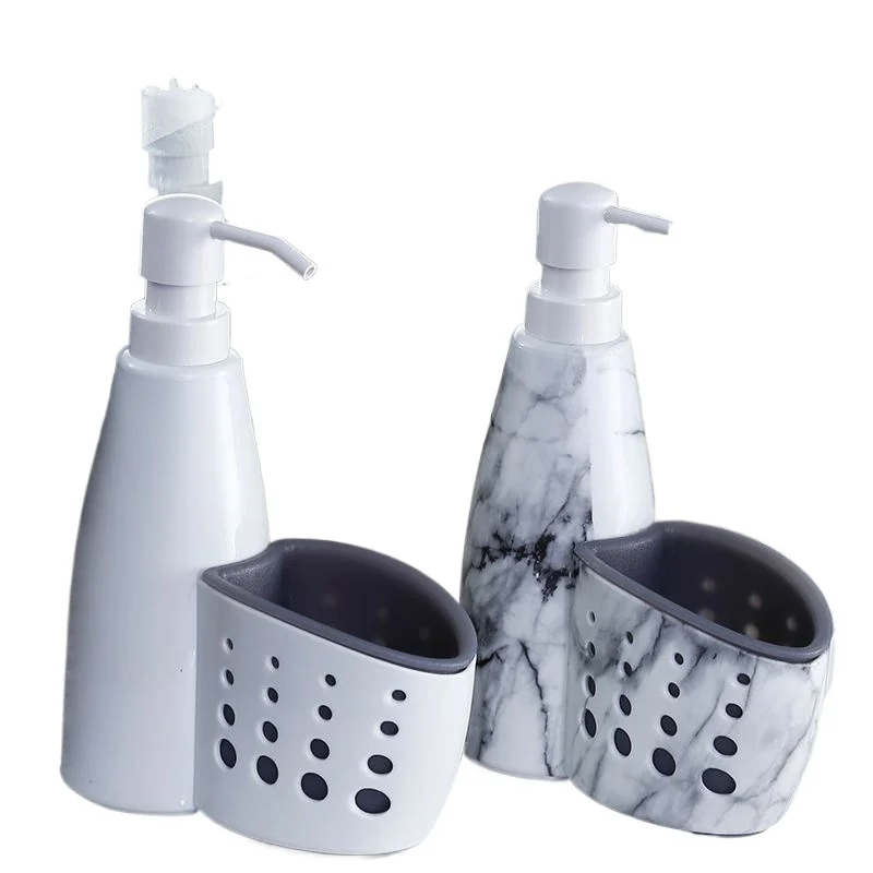 Refillable plastic dispenser for household hand soap, 2-in-1 storage bottle for bathroom supplies