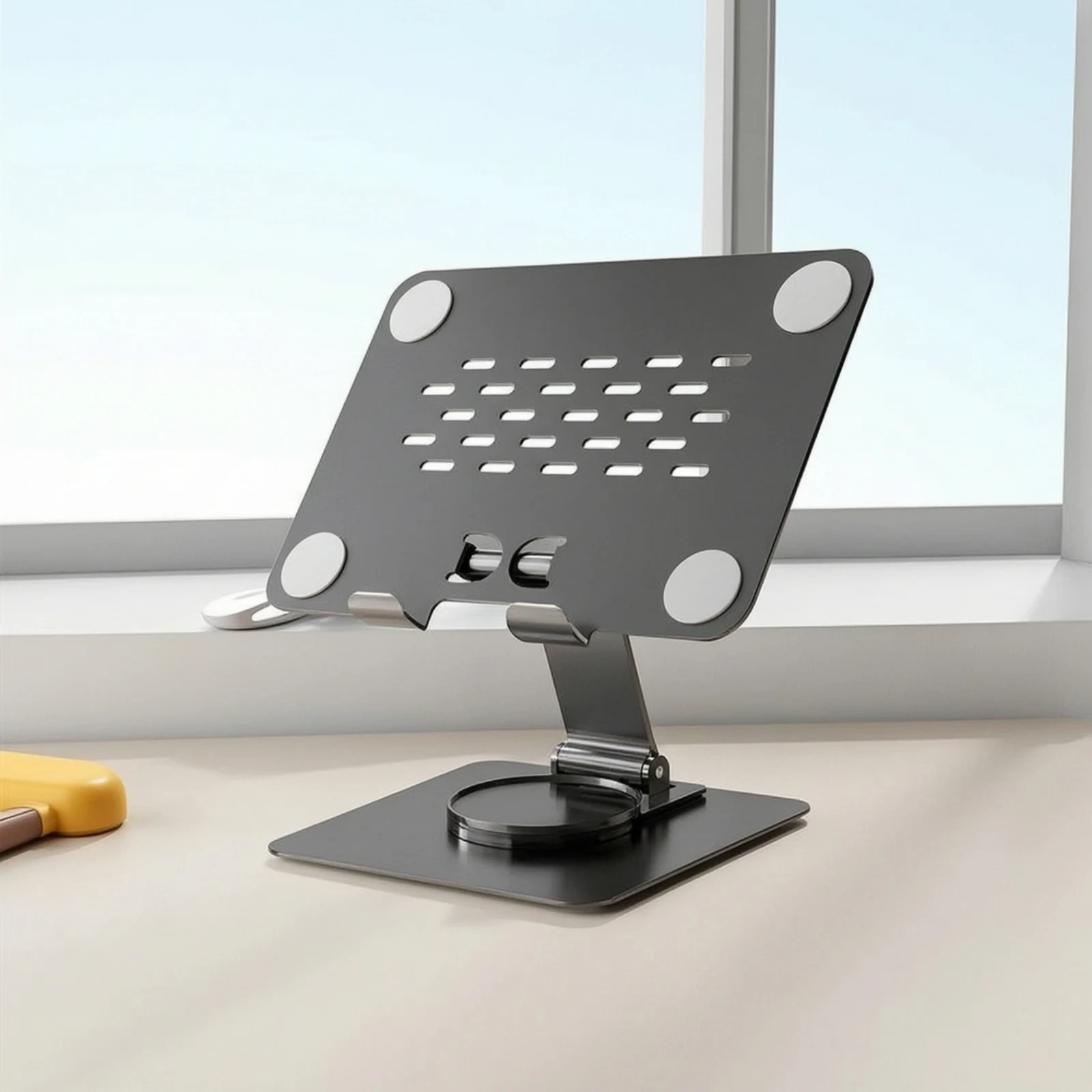 Desktop Tablet Stand Foldable Tablet Stand with Rotating Base Multi-Angle Universal for Students, Desk, Home Office