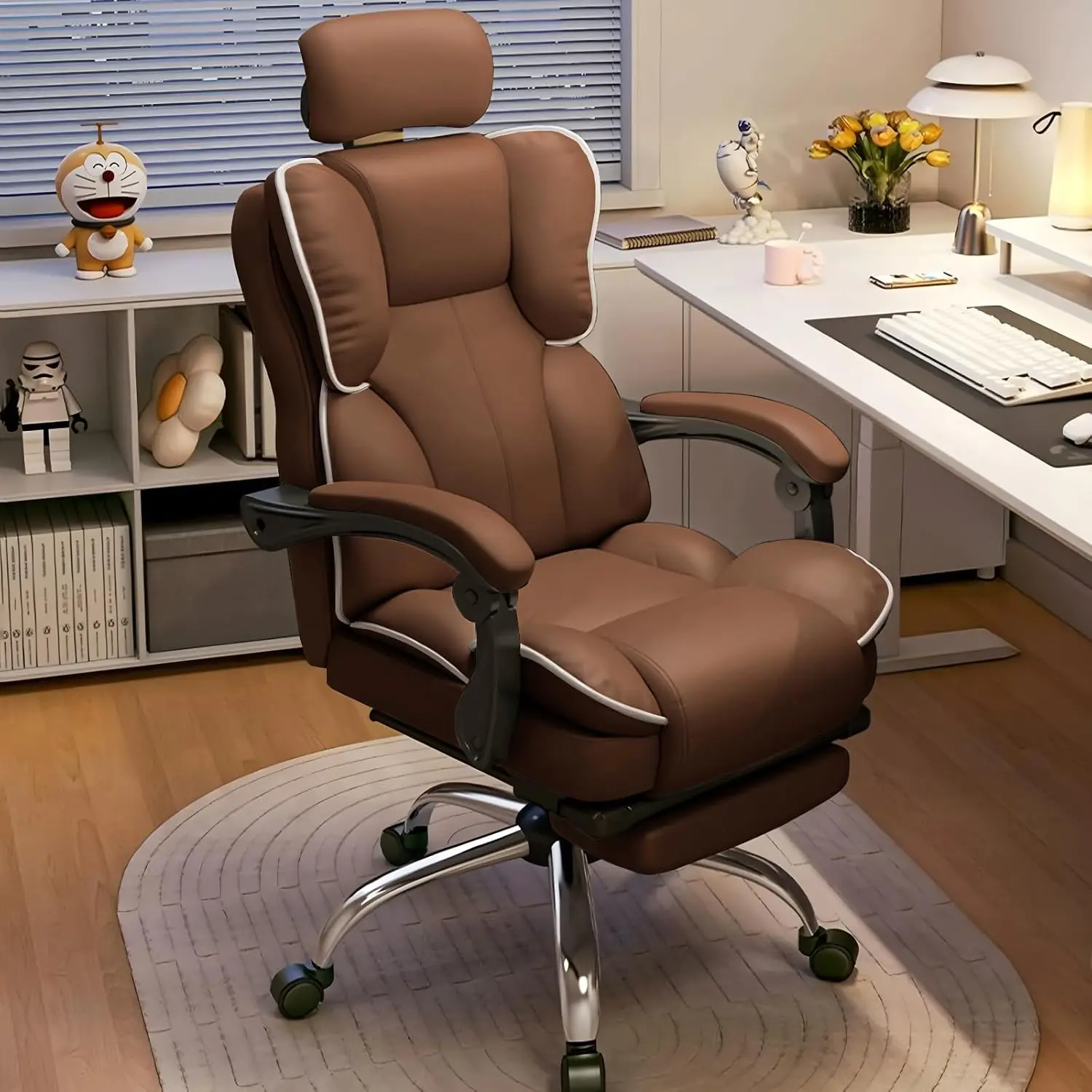 

Hdhdba Executive Office Chair High Ba Adjustable Home Computer Chairs Big And Tall Desk Chair Ba Support Swivel Pu Leather