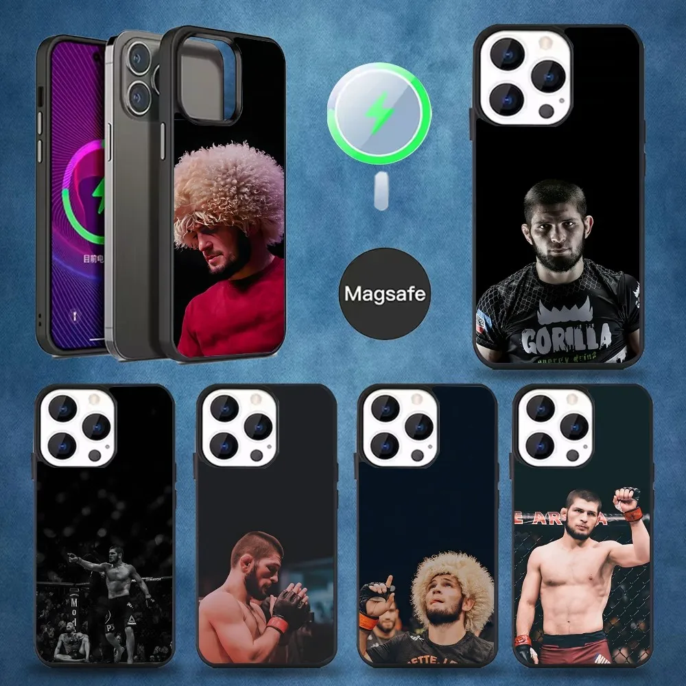 

K-Khabib Cool N-Nurmagomedov Phone Case For iPhone 16,15,14,13,12,11,Pro,Max,Plus,Mini,Magsafe,Magnetic Wireless Charging Case