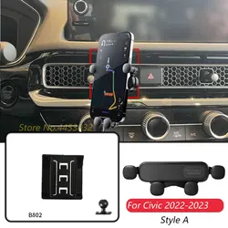 For Honda Civic 11th gen 2022-2023 Car Mobile Phone Holder Air Vent GPS Gravity Navigation Bracket Horizontally Accessories
