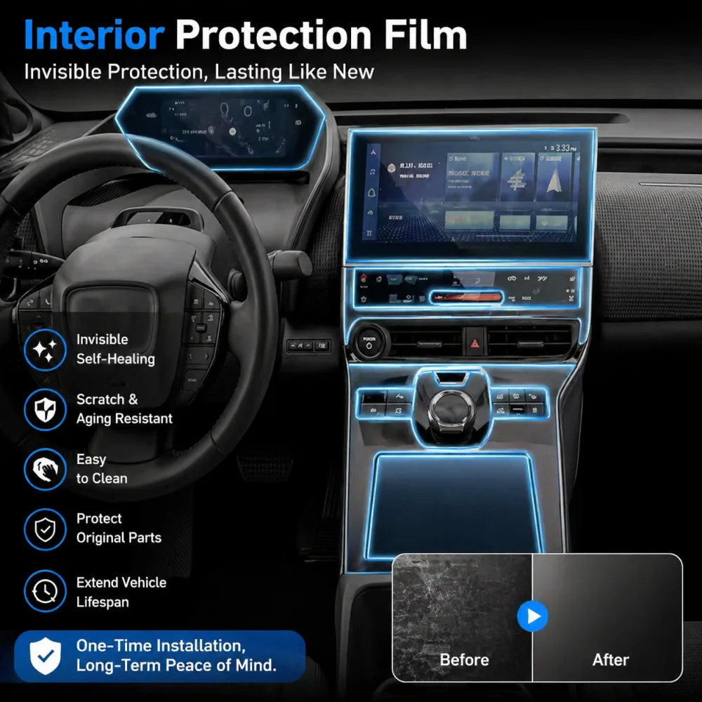 

Car Interior Accessories Dashboard Multimedia Navigation TPU Anti-Scratch Protection Film Modification For Toyota BZ4X 2022-2025