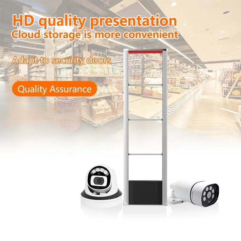 Fortalece la protección Sistema antirrobo RF 82MHz EAS Antena de seguridad con cámara antirrobo para supermercado