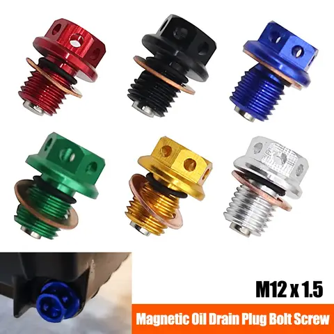 Universal Magnetic Oil Drain Plug Bolt Multi-color Motorcycle Oil Drain Plug Gasket For Yamaha Honda Suzuki Kawasaki