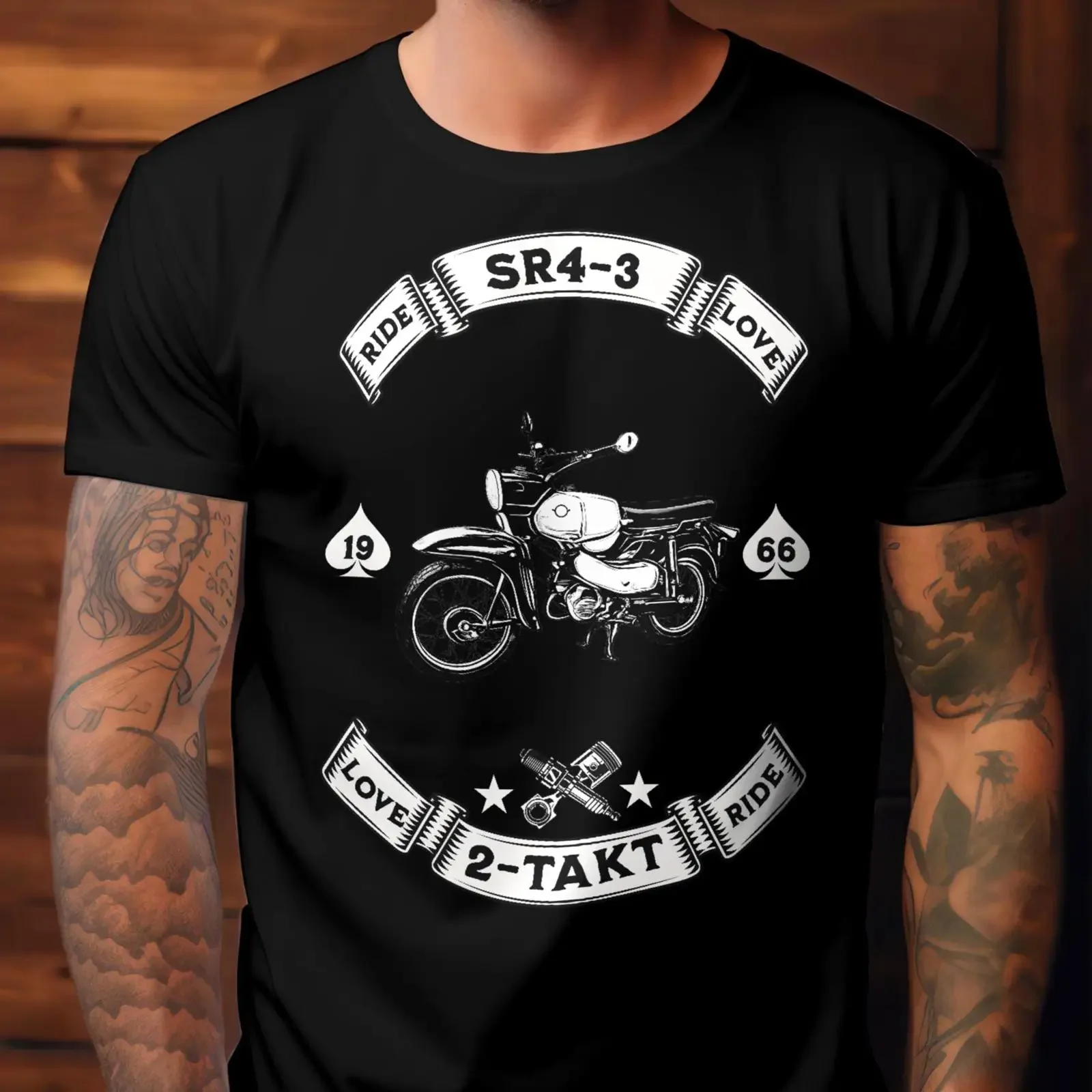 Vintage SR4 3 2 Takt Motorcycle T Shirt Retro Two Stroke Biker Simson Moped Cult  vintage Washed Breathable Slightly Versatile