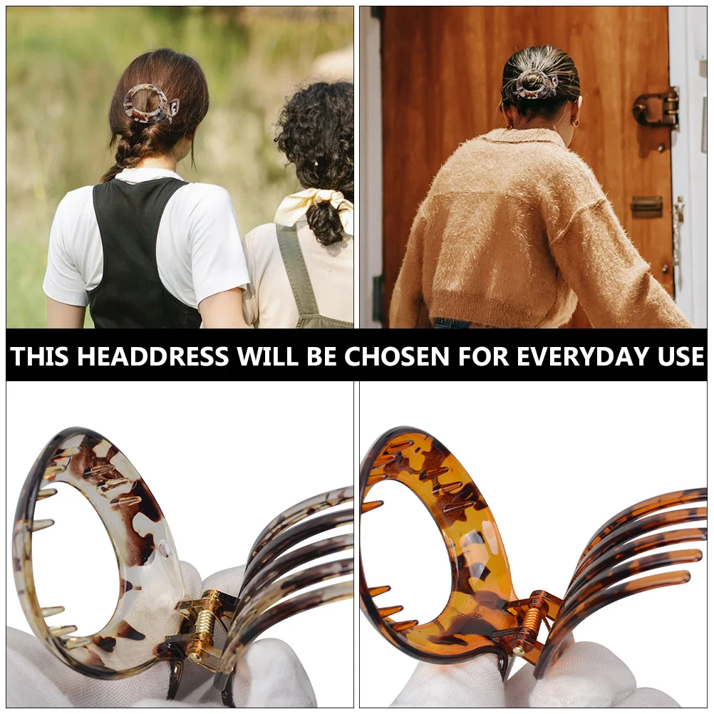 

2pcs Round Shape Clips Resin Hair Barrettes For Women Stylish Exquisite Hair Decor Accessories Durable Hairpins