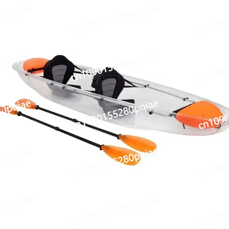 2023 Popular PC transparent boat canoe double kayak multi-person water canoe transparent boat clear kayak 2 person