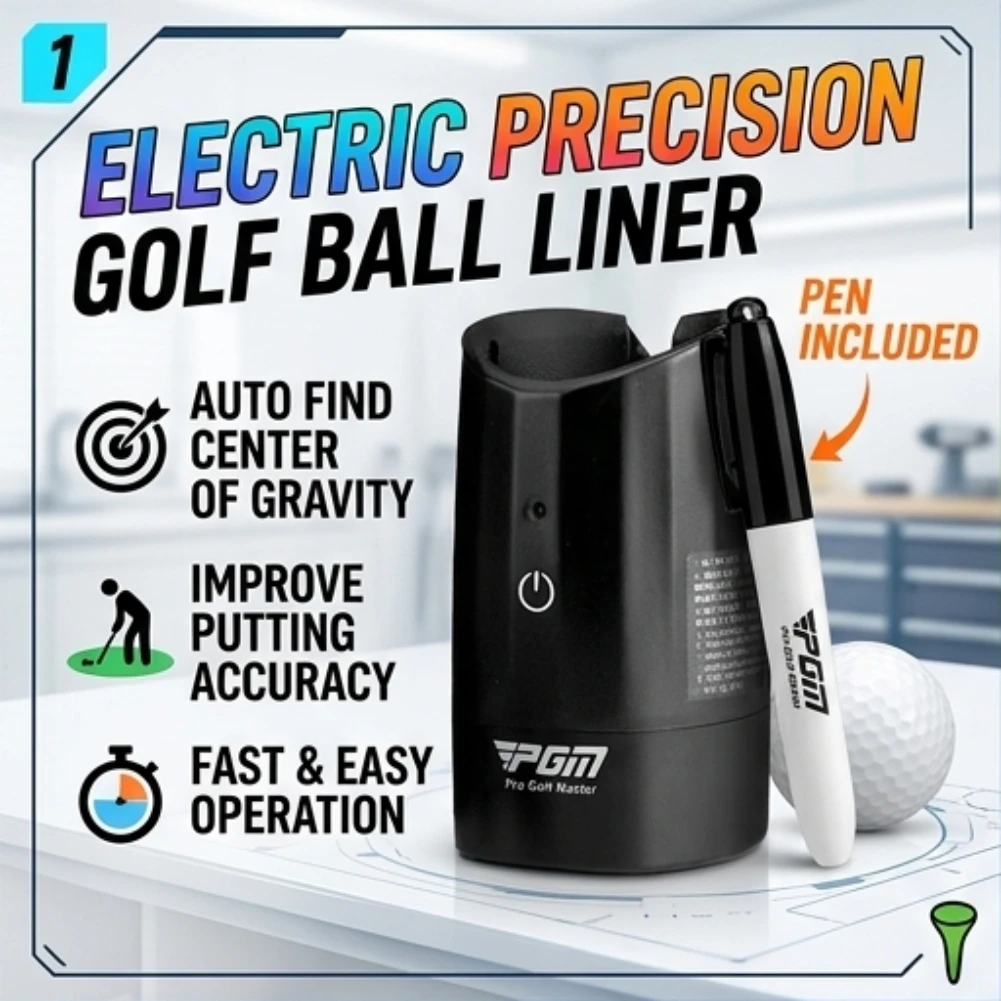 

Electric Golf Ball Liner Automatic Center of Gravity Finder Marker Tool with Pen PP Material Professional Golf Accessories