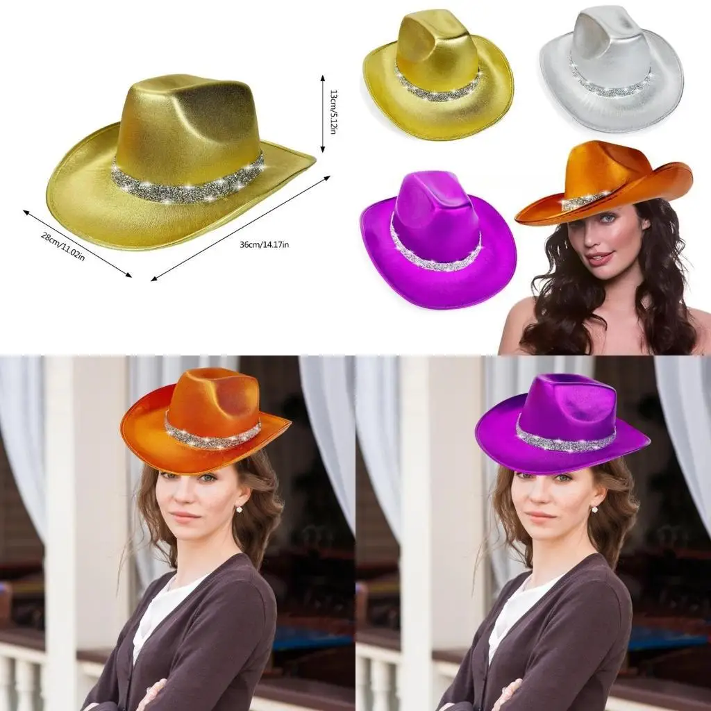 

R1WE блестящая панама с заклепками и стразами, праздничная шляпа для женщин, праздничный костюм, декоративный пояс с кристаллами