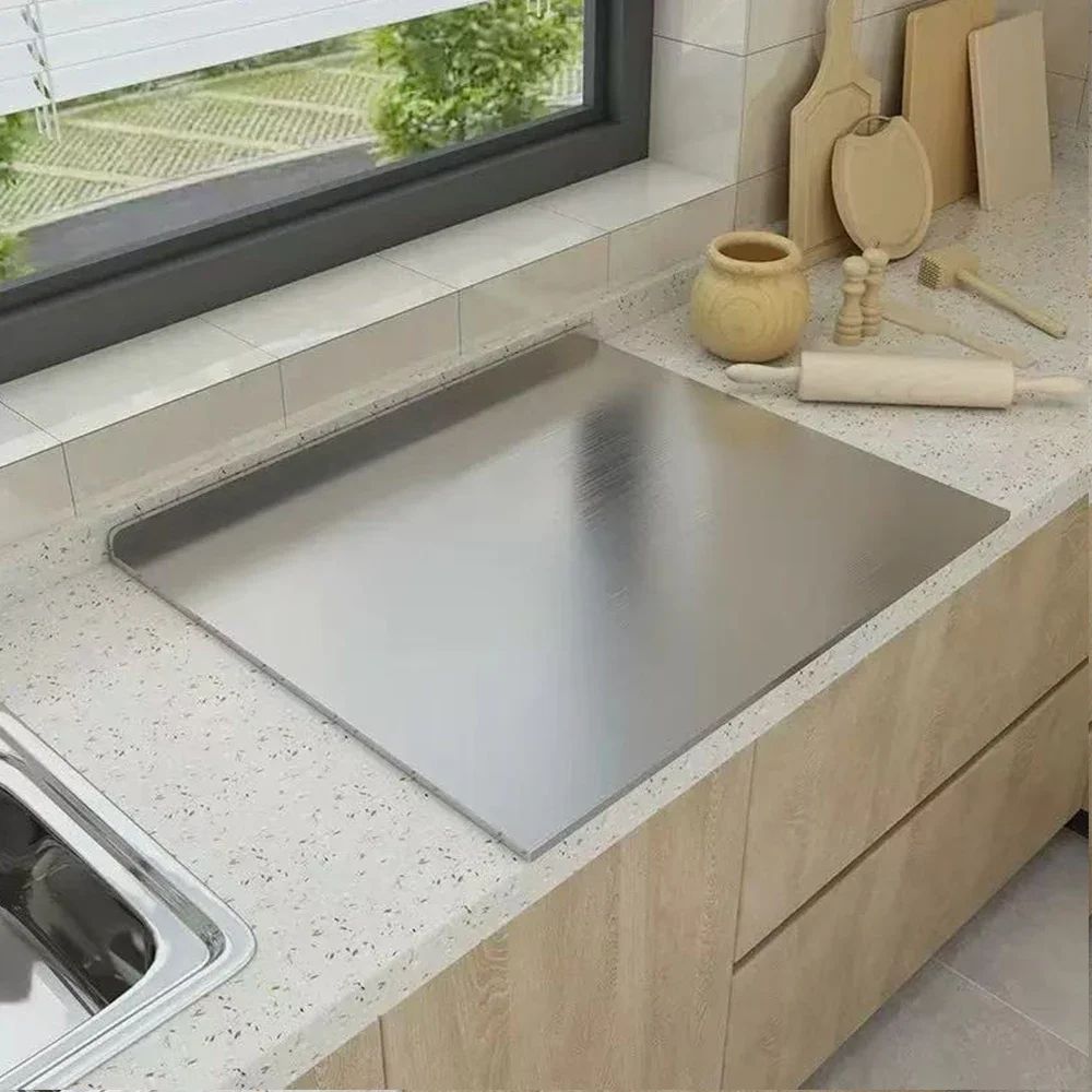 L-shaped Chopping Board Stainless Steel Large Size Doublesided Chopping Board Kitchen Tool Home Fruit Cutting And Kneading Panel