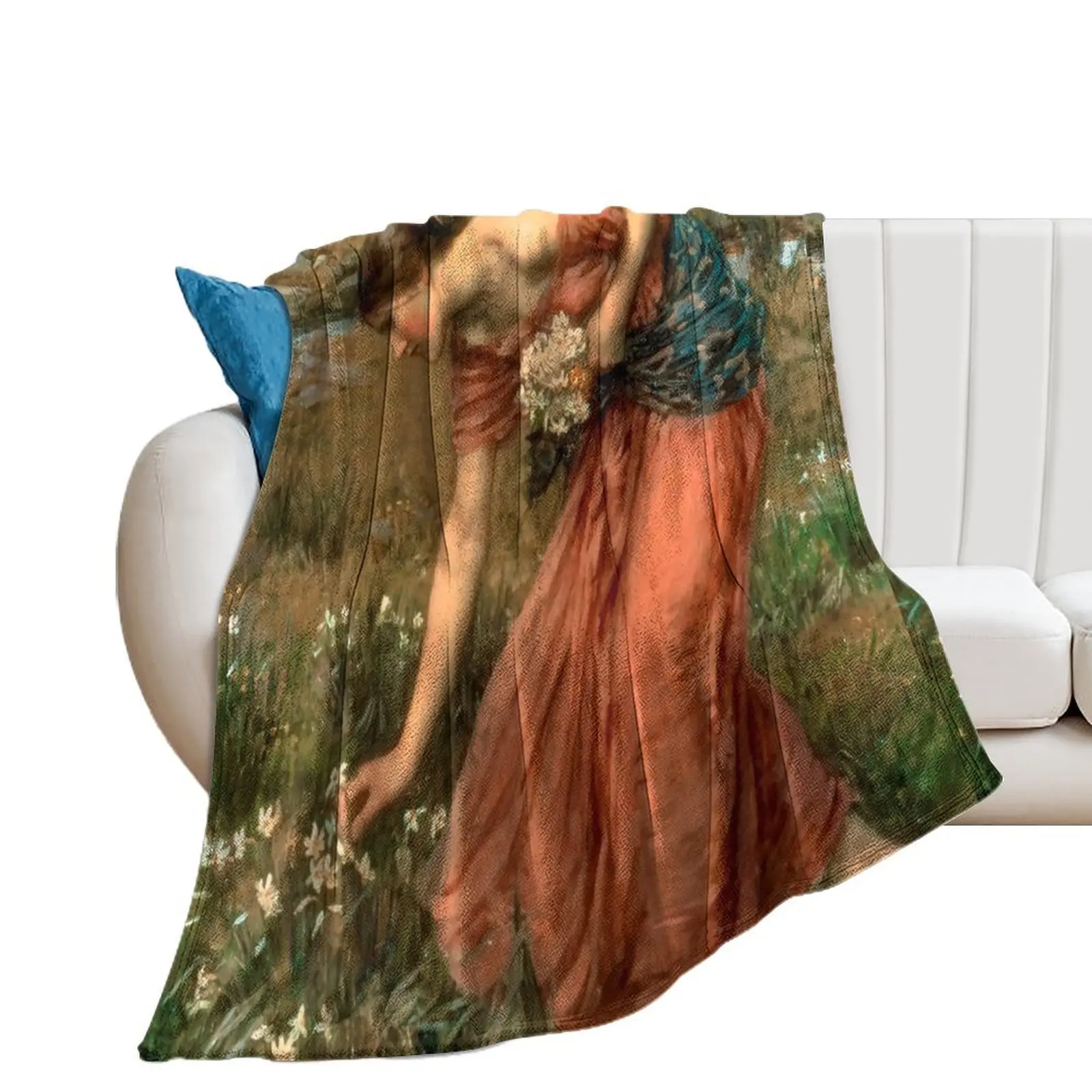 Narcissus by John William Waterhouse Throw Blanket Thermals For Travel Bed Blankets