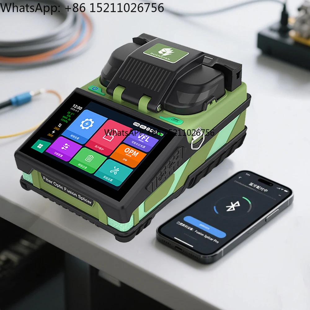 K6 FTTH 6 Motor Single Mode Optical Fiber Fusion Splicer with VFL+OPM Large Capacity Battery Fast Splicing 6 Sec