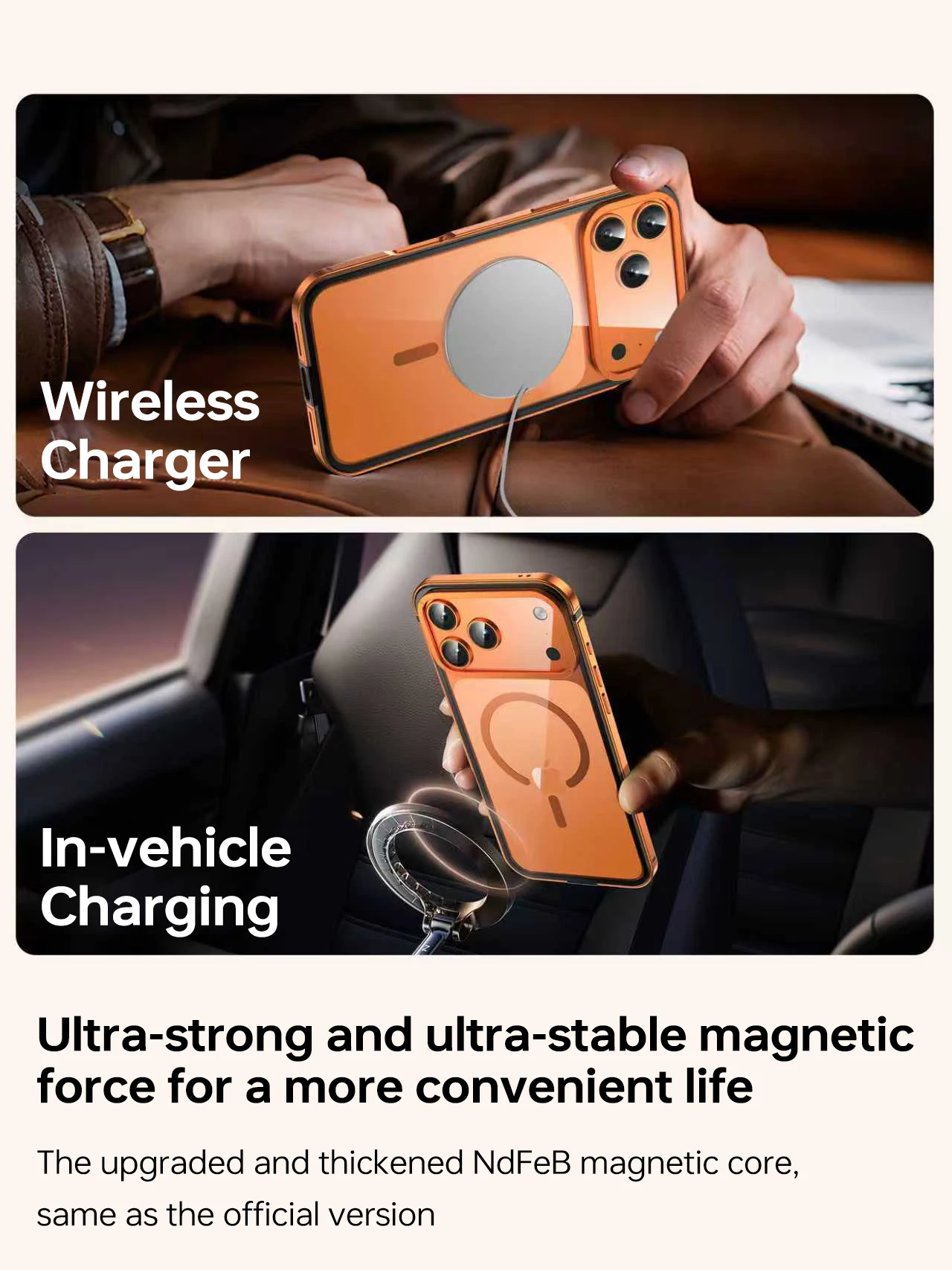 2026 NEW Magnetic Metal Clear Case for iPhone 17/17 Pro/17 Pro Max, Alloy Frame Shockproof Cover