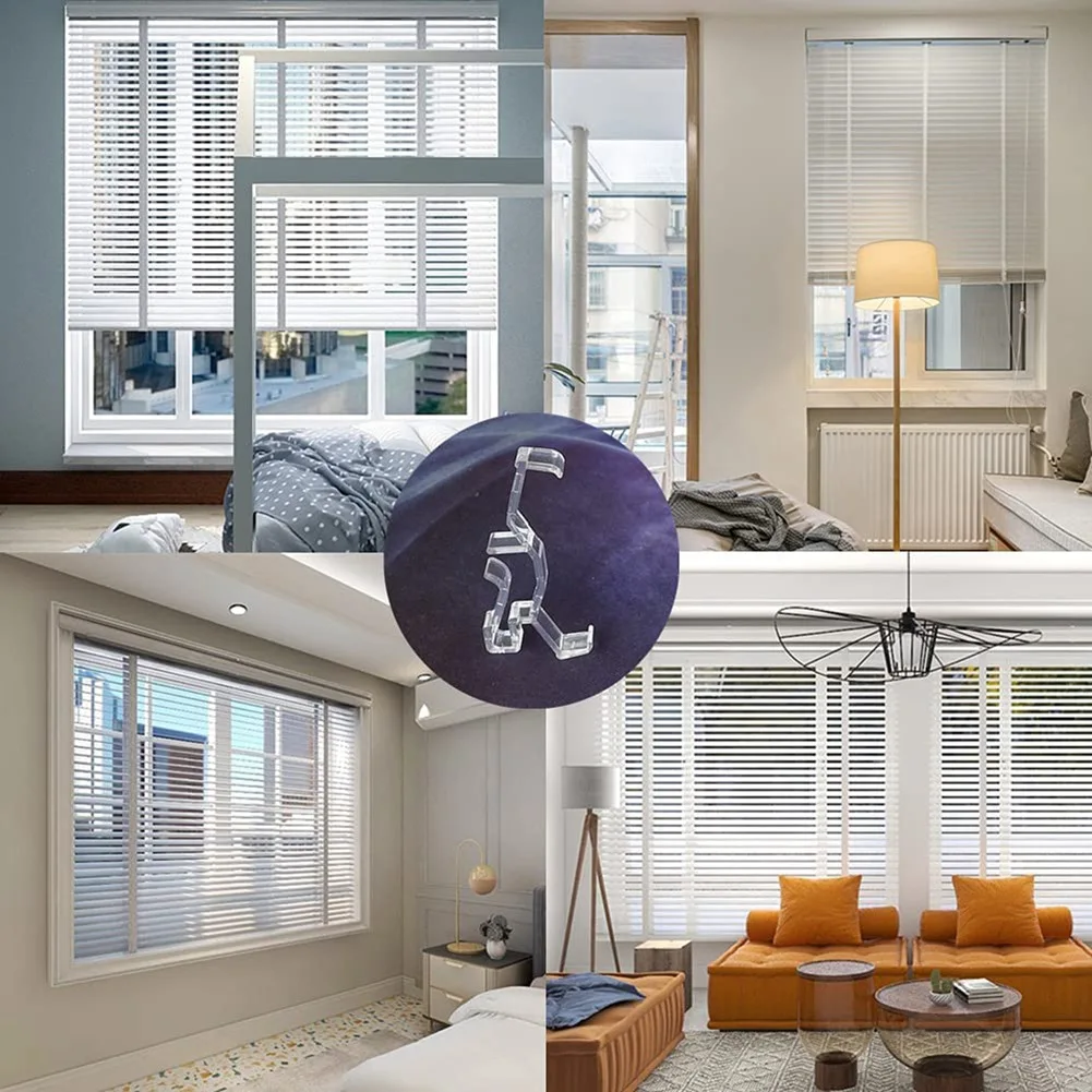 Clear Plastic Valance Clips, Retentor Oculto, Clipe Titular para Janela Blind Valance, Faux Horizontal e Cortinas De Madeira Peças