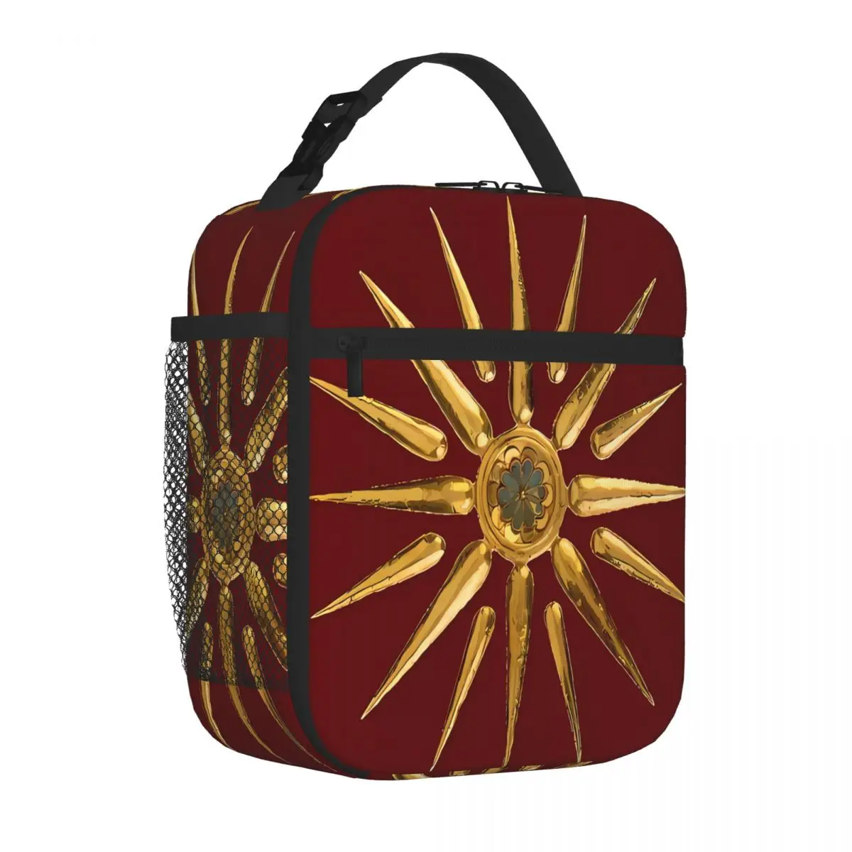 Bestselling Macedonian Sun Ancient Symbol Design All Season Picnic Lunch Bag High School Durable Lunch Bag