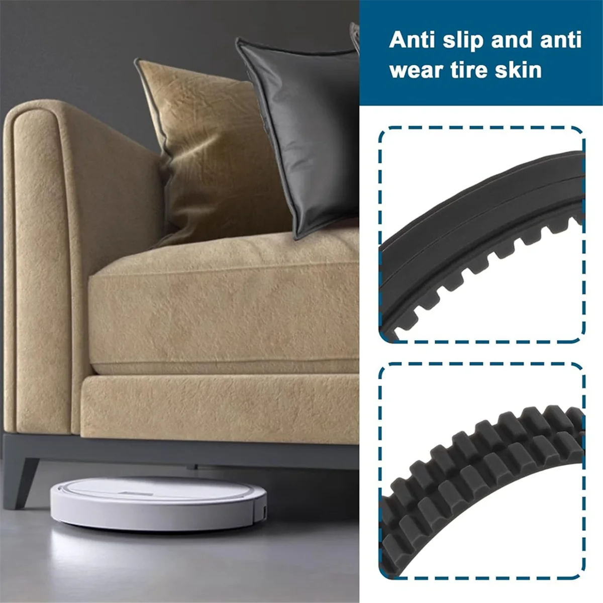 Neumático antideslizante para Eufy RoboVac 11S/ 11S MAX/ 15T/ 30/ 30C/ 15C/ 15C MAX, repuesto de piel