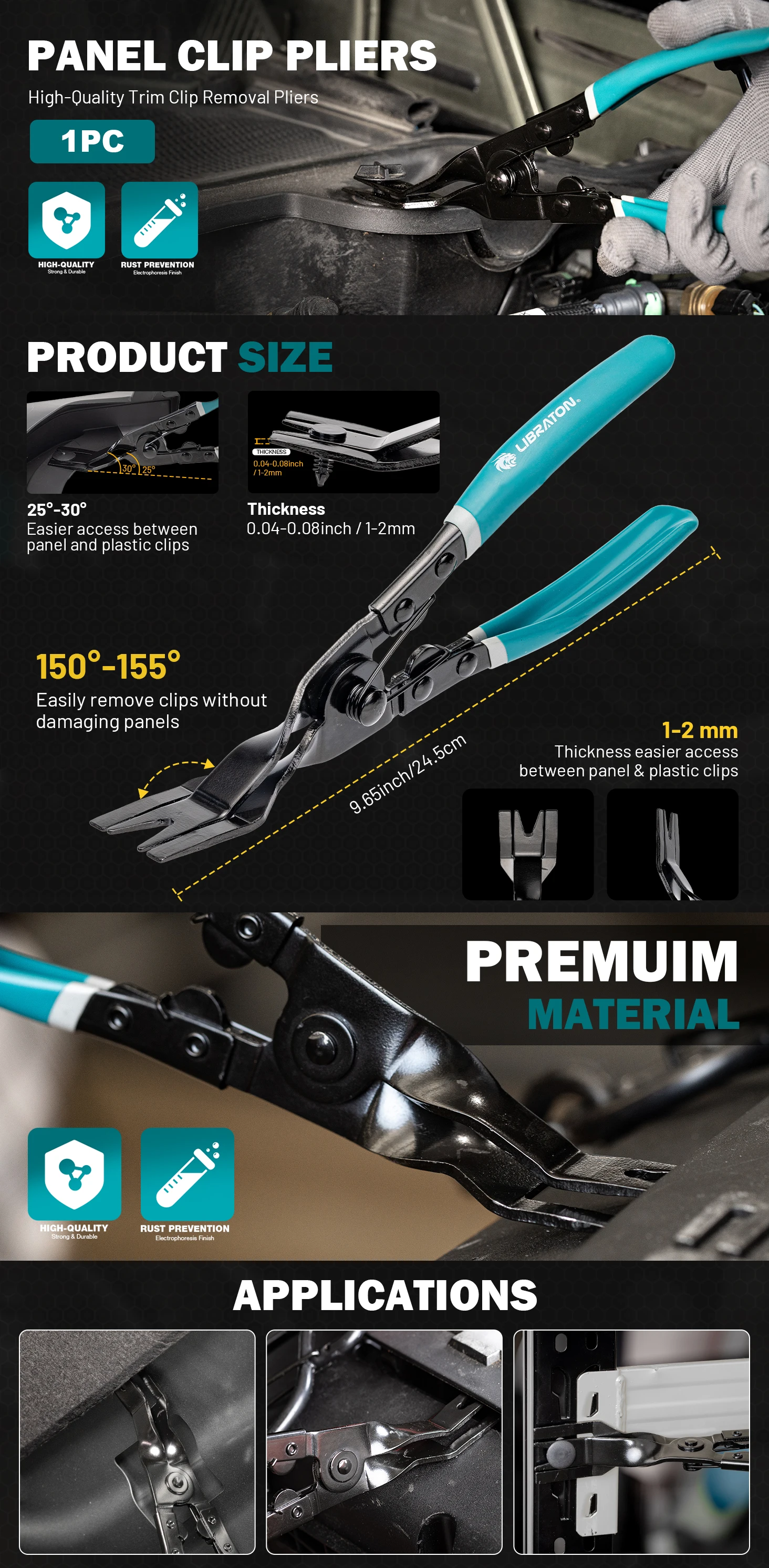 Libraton Auto Clip Zange Werkzeug Panel Clip Zange Verschluss Entferner Automotive Auto Trim und Tür Panel Niet Entfernung Reparatur Werkzeug 1pc – Detail 1