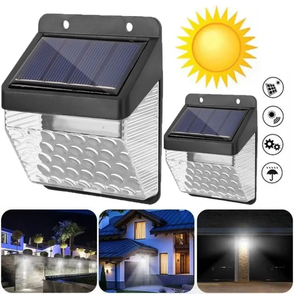 Waterproof Solar Lamp Super Bright Energy-saving LED Wall Lights Sun-proof Wireless Sensor Security Light for Garden Fence Yard