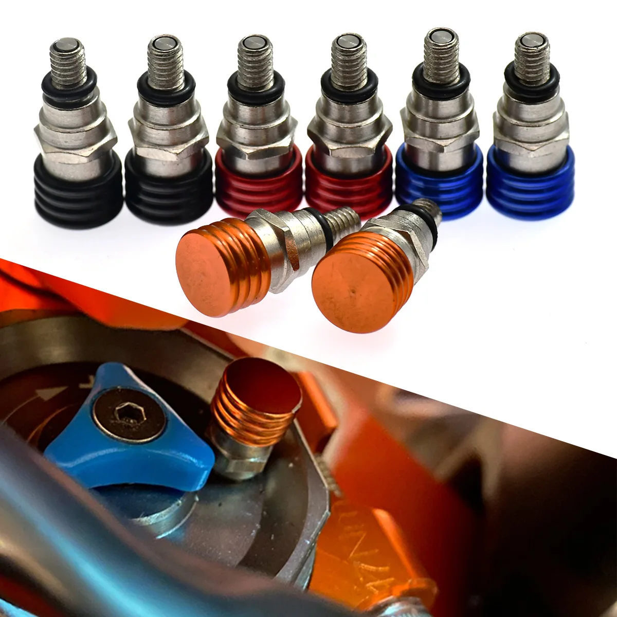 

For KTM M4x0.7 Motorcycle CNC Fork Air Bleeder Valves EXC EXCF SX SXF XC XCF XCW XCFW 150 200 250 300 350 400 450 500 Motocross