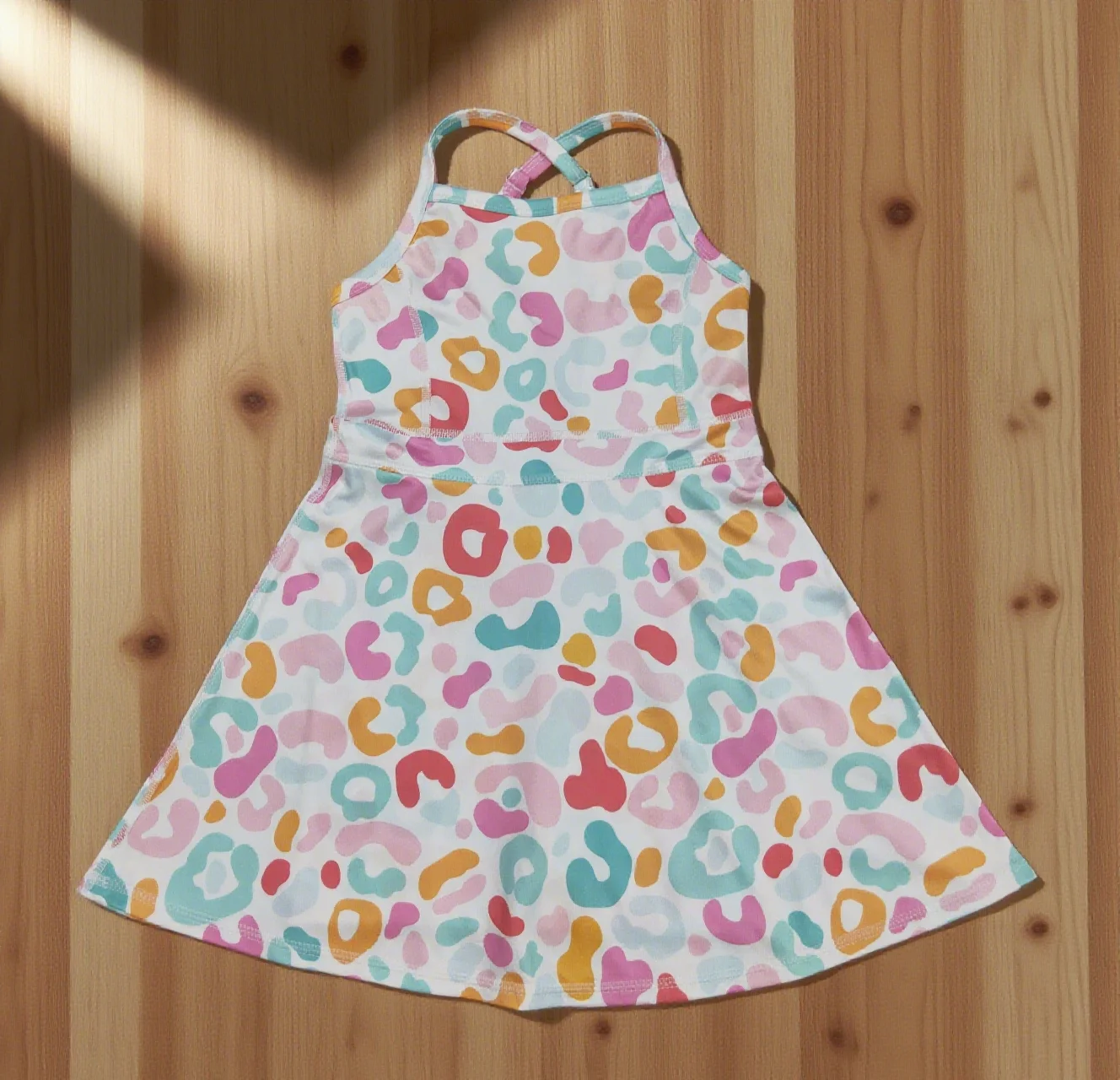 

Z816-07 GSD2645 Kids Summer Clothes Sleeveless Leopard Print Baby Girls Dress