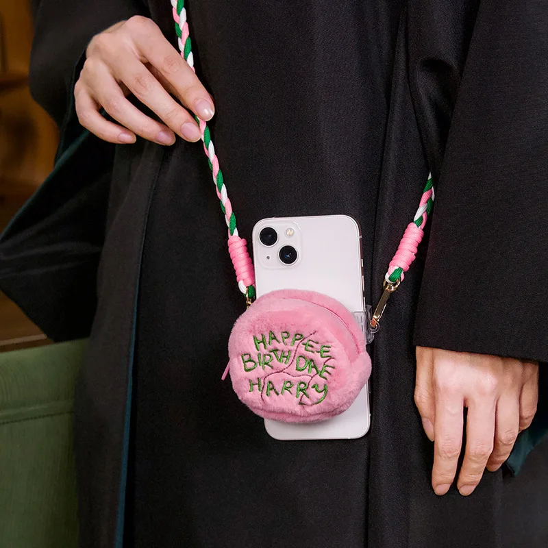 Anime Harries Hagrid Cake Plush Bag Peripheral Cute Mini Storage Bag Pinch Keychain Crossbody Bag Pottered Fans Collection Gifts