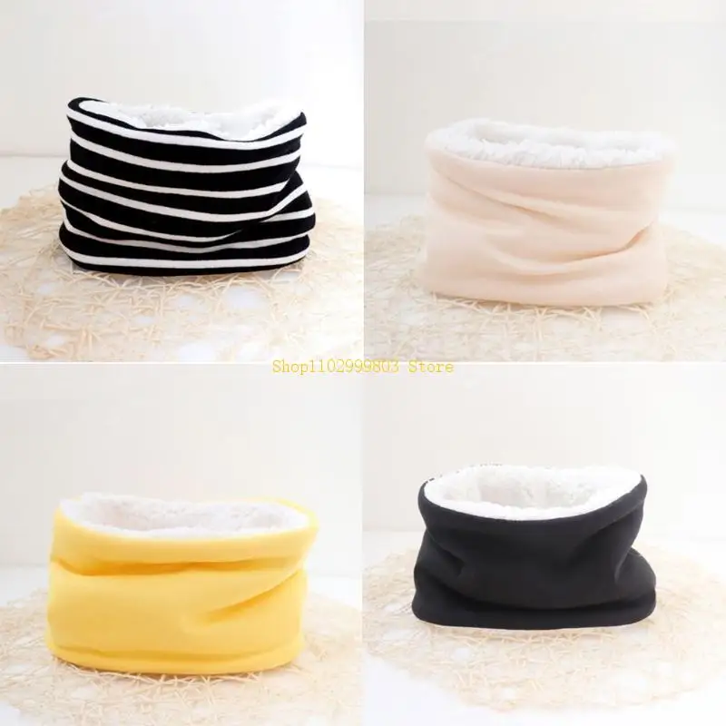 Autumn Winter Baby Scarf Solid Color Plush Scarves Neckerchief Child Neck Collar J0MF