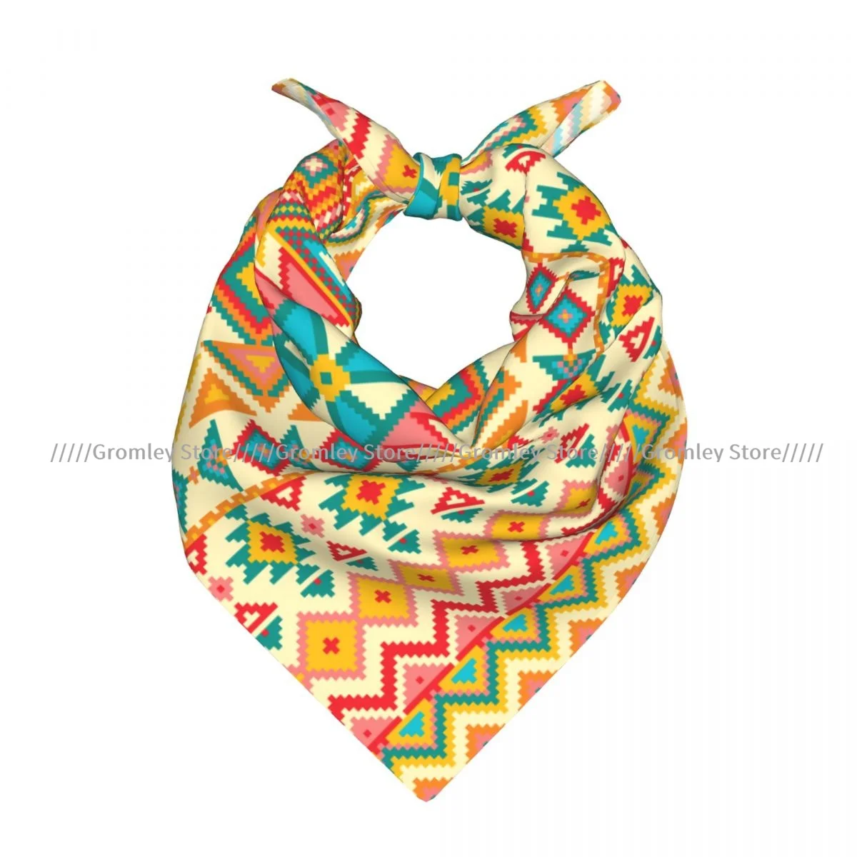 

Colorful Geometric Print Square Towel Multifunctional Neck Scarf Hair Bandana