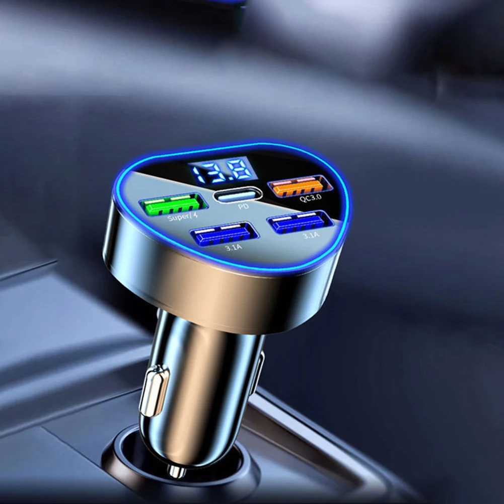 In-Car Charging 6*4*3cm Car Charger 12-24V Car Adapter Indicator Light Simultaneous Output Supports Popular Vehicles