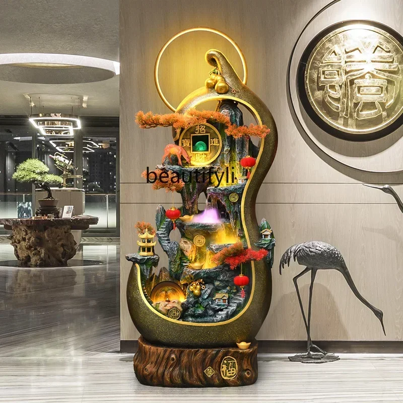 TTT AAgourd rockery, flowing water, circulating water, feng shui wheel lucky ornament, office landing opening gift