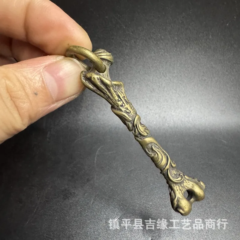Tibetan Style Carved Remembrance Hanging Ornament Brass