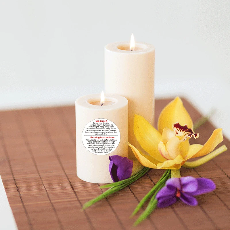 500 Pcs Candle Jar Container Labels Wax Melting Safety Stickers Decal for Candle Jars and Votives Round Warning Label Sticker