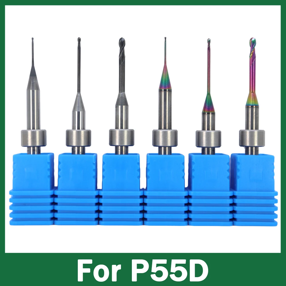 Drill Bits Compatible with UP3D P55D CAD/CAM with Magnetic Ring for Zirconia, PMMA, Wax, PEEK