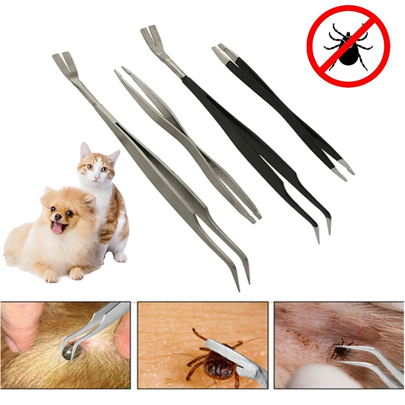 Pet Flea Remover Tool stainless steel  Scratching Hook Remover Pet Cat Dog Grooming Supplies Tick Removal Tool Tweezers Comb