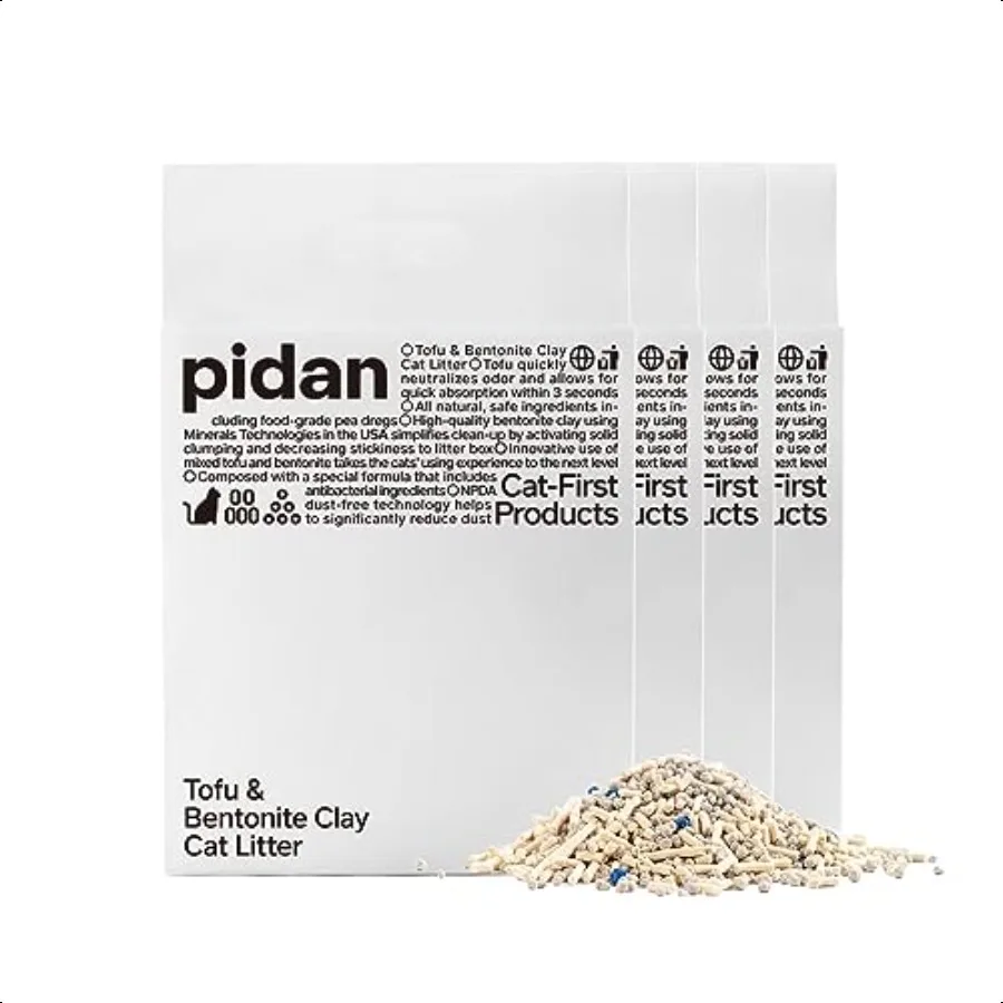 Pidan Mix Cat LitterTofu Arena para gatos con Bentonite 70:30 Arena de tofu desechable absorbente y de secado rápido Calidad seleccionada Pea D