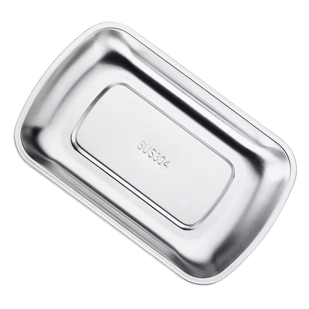 

Stainless Steel Tray Practical Snack Fruits Storage Hotel Dish Towel Lightweight Fine Workmanship Beautiful Appearance