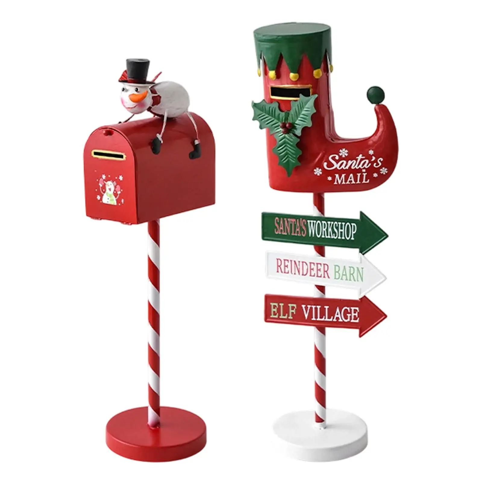 Christmas Mailbox Decoration Xmas Decoration Collection Home Furnishing Letterbox Figurine for Outside Indoor Party Bedroom