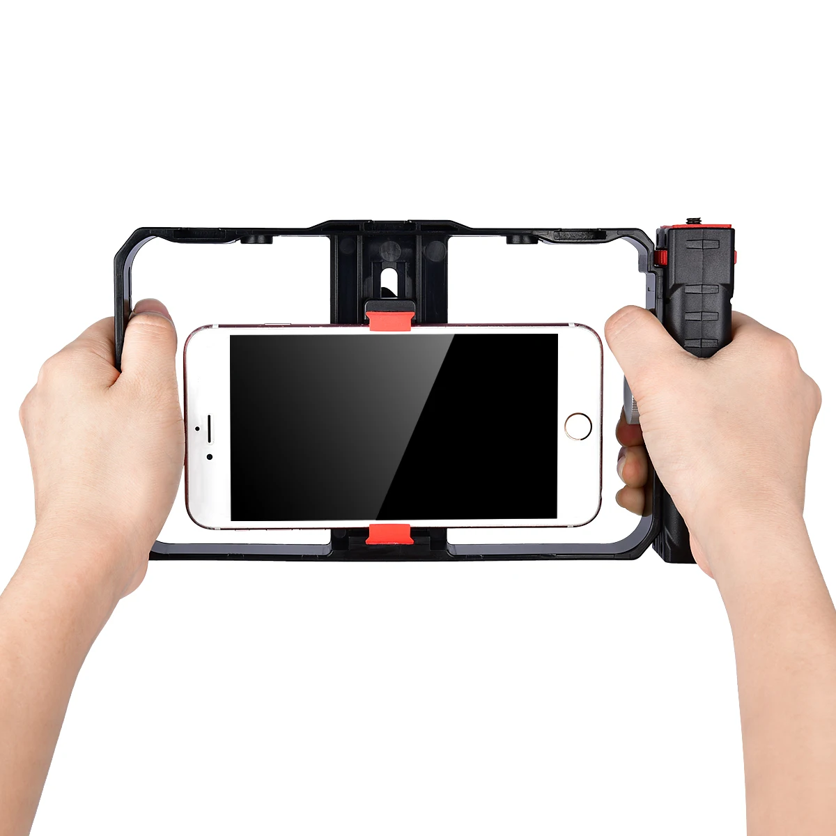 Smartphone Video Stabilizer Rig Cage for iPhone Android with Cold Shoe Mount Grip Tripod Mount for Filmmaking Vlog