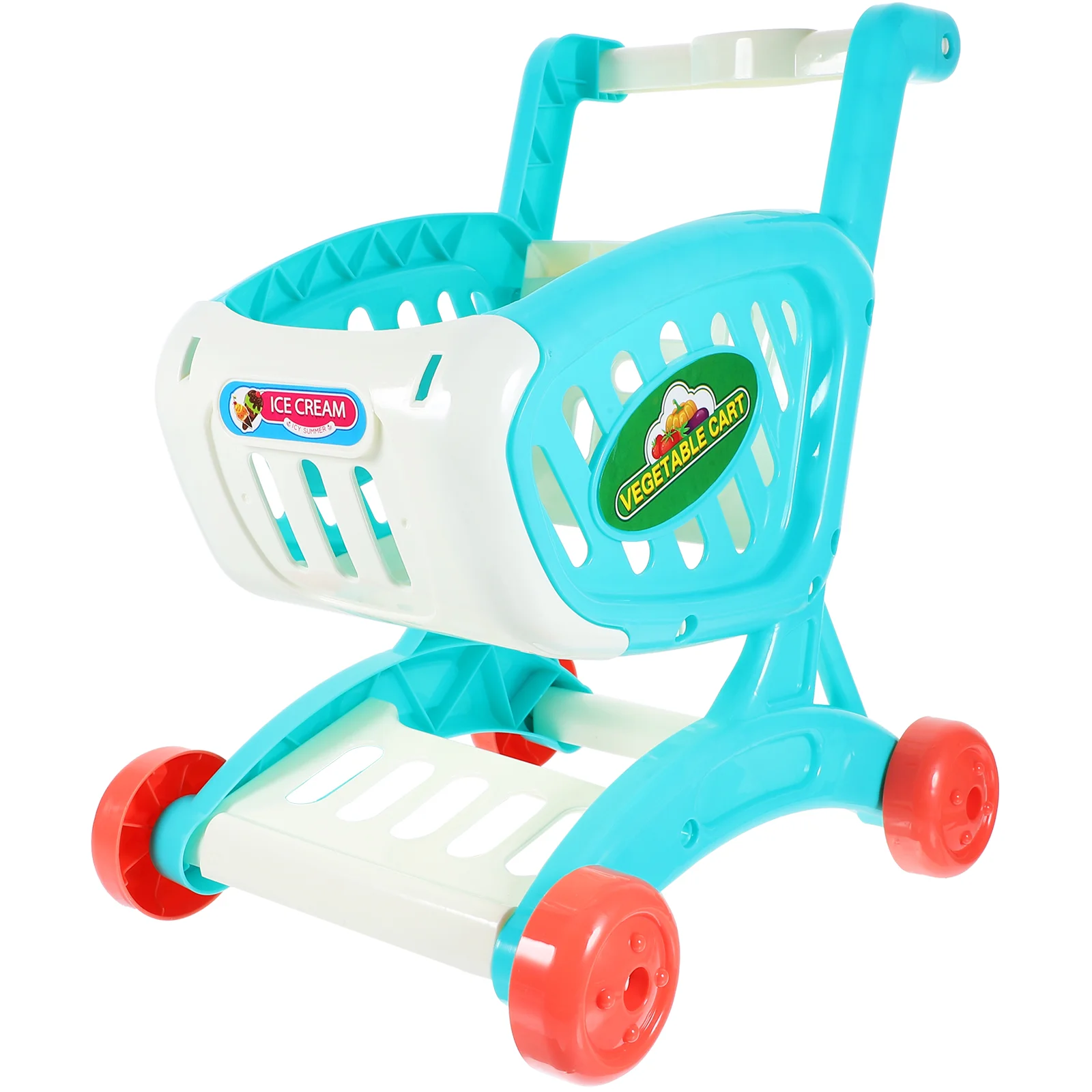 

Trolley Miniature Children's Shopping Cart Toy Day Grocery 305X25X22CM Plastic Dolls Storage Rack